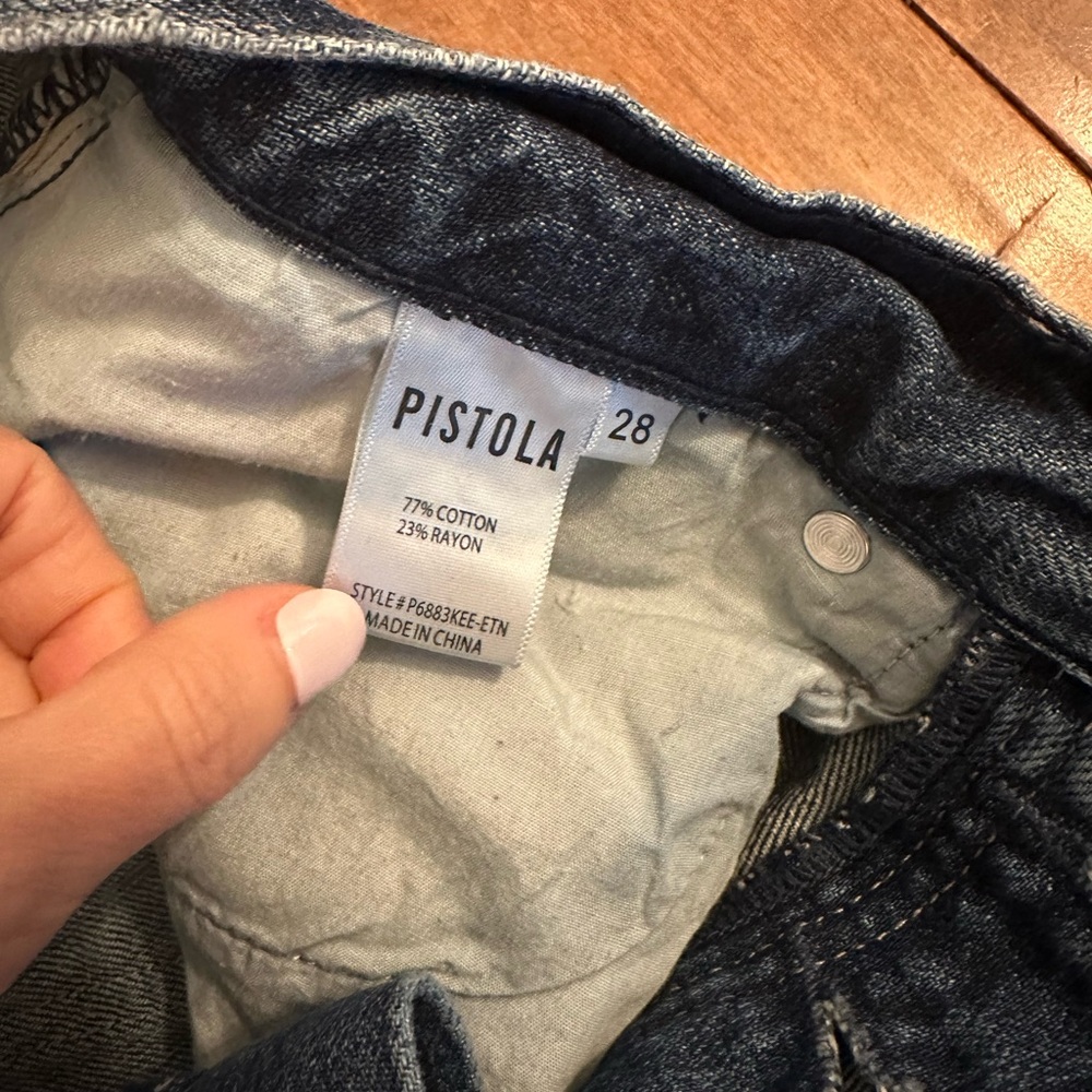 Pistola High Rise Straight Leg Cropped Raw Hem Jeans Sz 28 - Picture 11 of 12